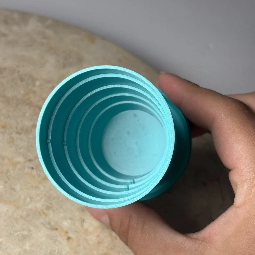 Vintage Blue Collapsible Cup Pop Up Pill Cup Apex Medical Supply USA Retro‎